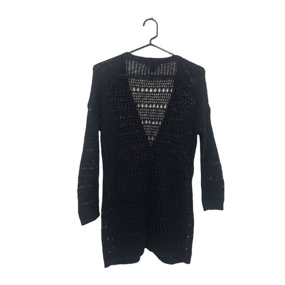 Lucky Brand Navy Open Knit Cardigan - Picture 2 of 4